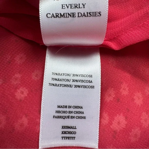 Rails Everly Mini Dress Red Daisy Floral Carmine Size XXS NWT - Picture 9 of 9